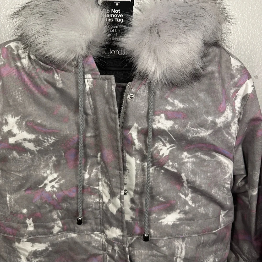 K Jordan | Stylish Gray and Purple‎ Women's Jacket